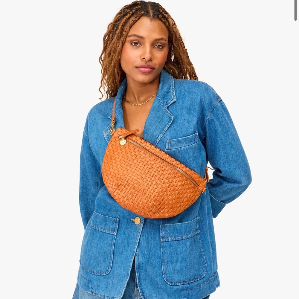 Clare V Woven Natural Grande Fanny